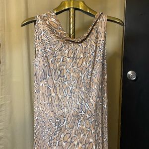 Vintage 60s Leopard Wide Leg Cowl Neck Jumpsuit